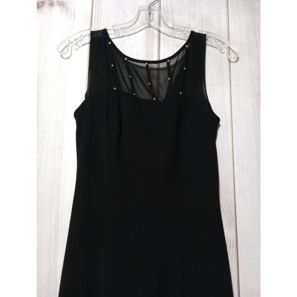 Evan Picone‎ Dress Ladies 6 Black Fit and Flare Midi Sleeveless - Picture 3 of 8